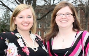 From left, Julia Saling '13 and Leah Starkey '13.