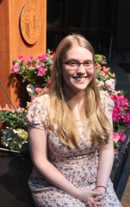 Rachel Wurster is shown just after the Spring Honors Convocation, where she was honored for receiving the Sledge national scholarship.