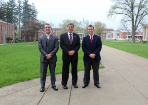 From left, Reid Boden, President Stephen Greiner and David Cullinan.
