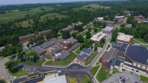 Drone view of WLU Campus