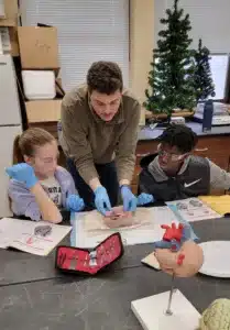 WLU graduate student Tyler Hill confirms structures of the heart identified by Anna Tsikouris and James Parsons