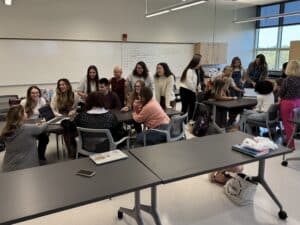 WLU Speech Pathology graduate students prepare for October’s Opportunities to Shine support group session