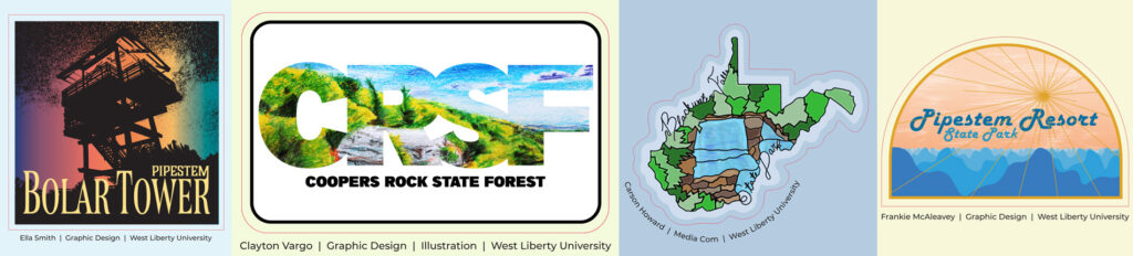 West Liberty University Graphic Design Students Create Stickers for West Virginia State Parks