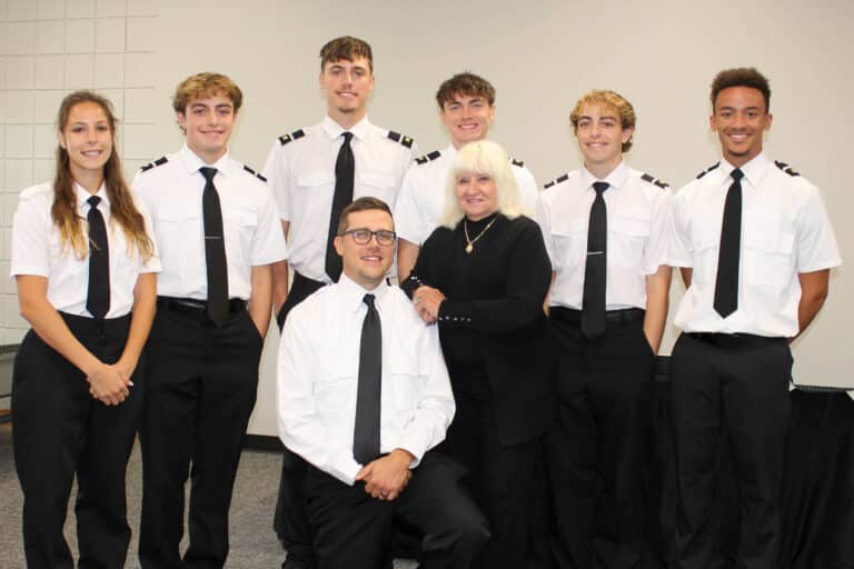 Aviation Students with Mrs. West