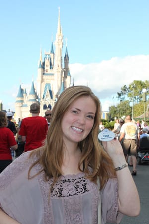 Emily Shimp at Disney World for the Disney College Program