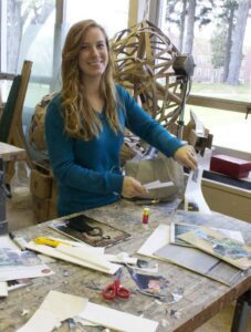WLU student Rosalie Haizlett works on her project.