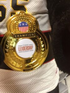 The official Mascot Mania prize belt awarded to Topper today in Charleston, W.Va.