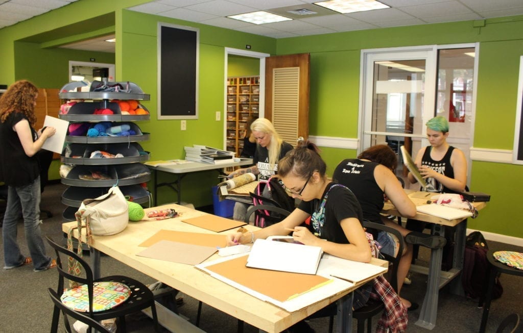 Students are hard at work at the Center for Arts and Education.