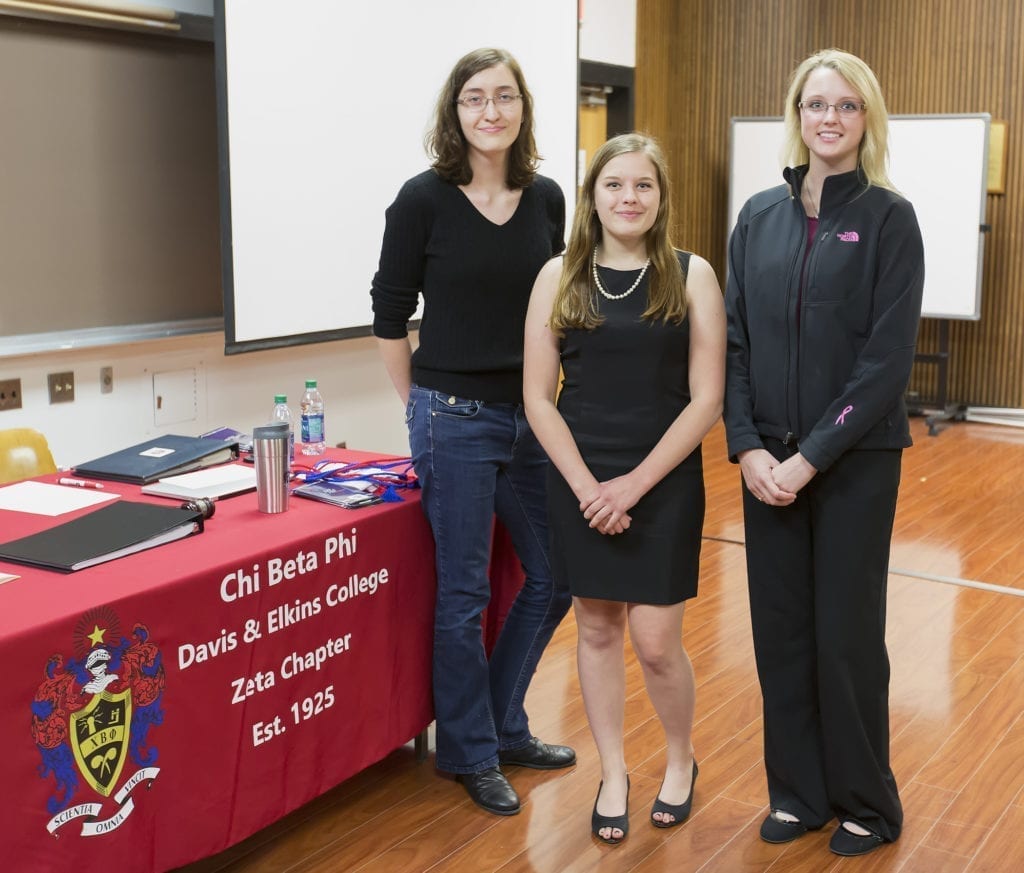 Happy science winners include from left, XXX, Katie Hauch and Taylor Rogerson.