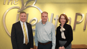 Dr. Tim Borchers, WLU President; David Flatley, Marketing Director, The Health Plan; and Betsy Delk, Executive Director, WLU Foundation