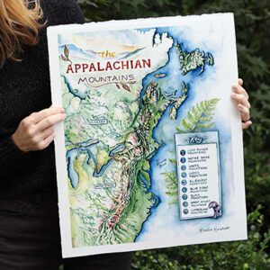 A topographic map of the Appalachian Mountains by Rosalie Haizlett.
