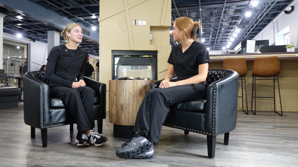 healthcare students lounge conversation